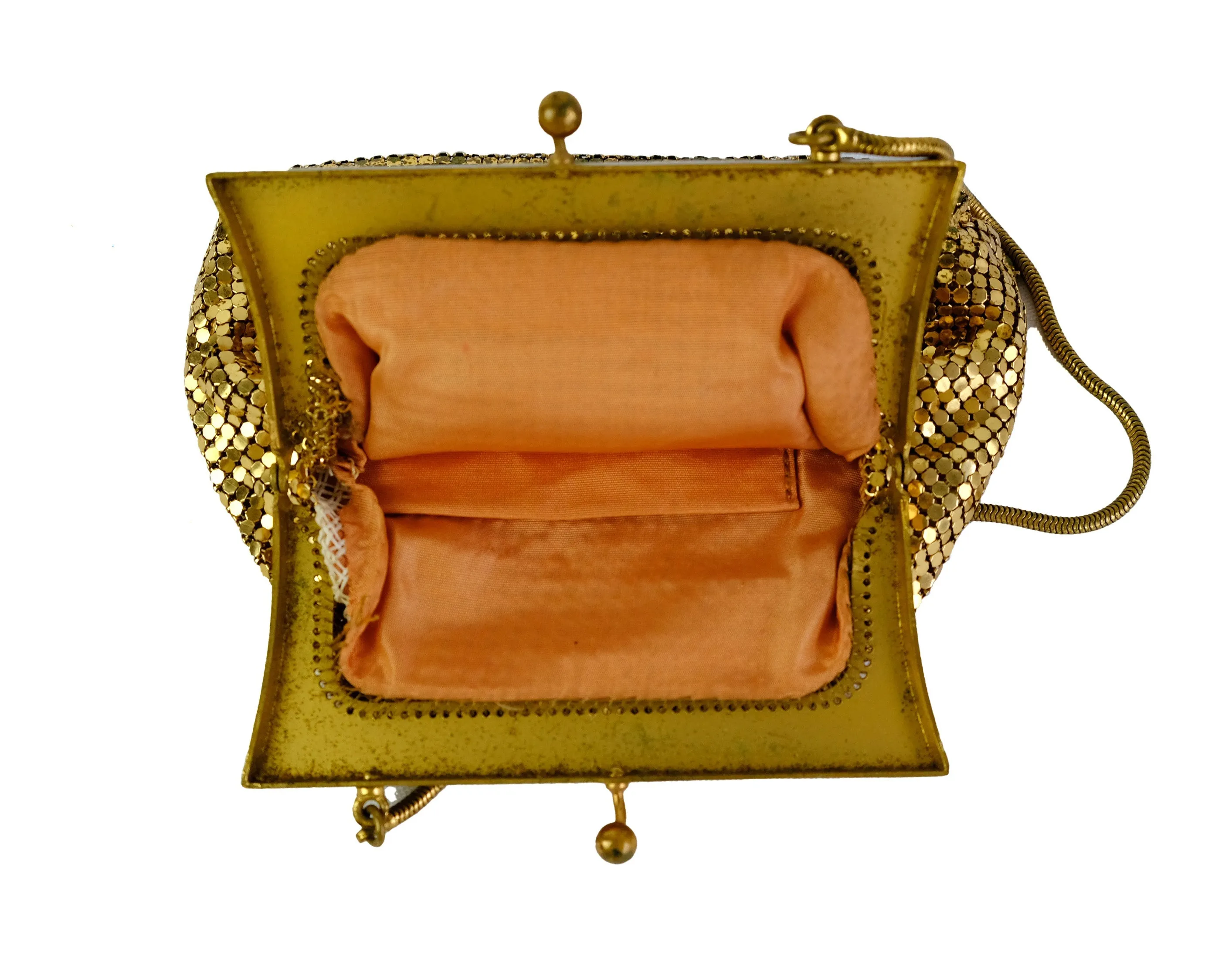 1960s Vintage Gold Chain Mail Evening Bag, Small