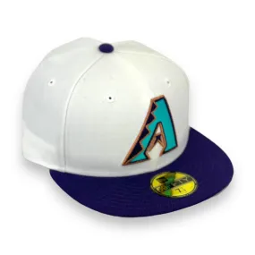 ARIZONA DIAMONDBACKS (WHITE) NEW ERA 59FIFTY FITTED (GREY UNDER VISOR)