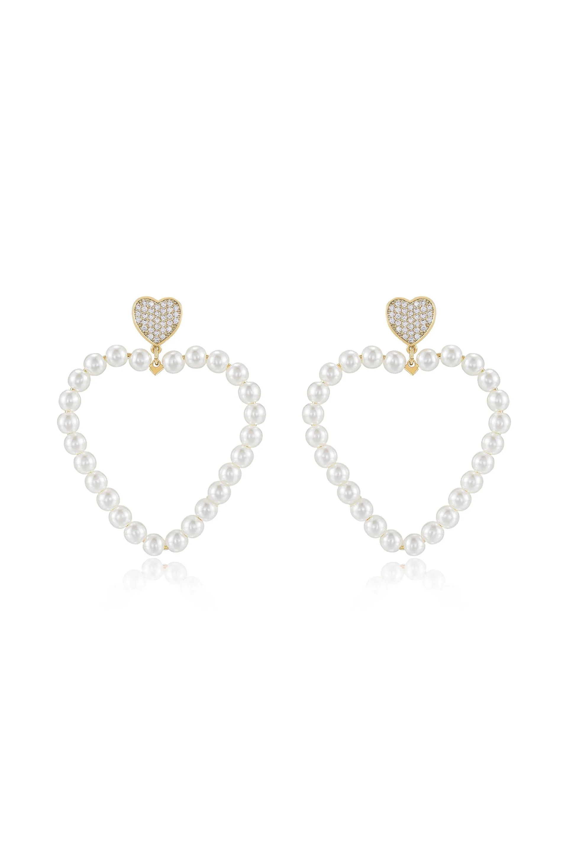 Big Heart Pearl Earrings