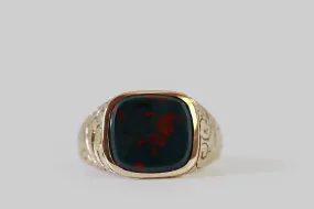 Edwardian Bloodstone Signet Ring