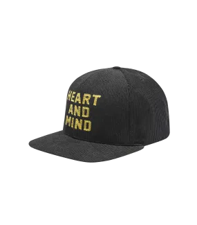 HEART AND MIND CORDUROY VISOR CAP - BLACK