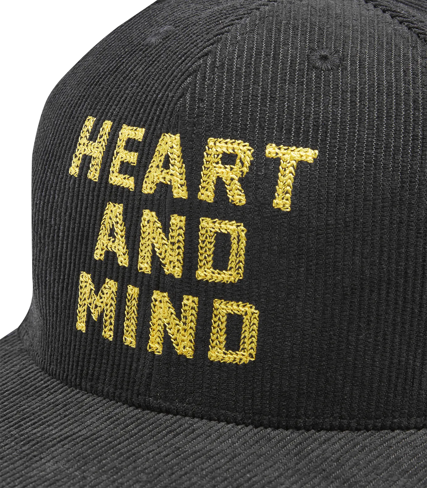 HEART AND MIND CORDUROY VISOR CAP - BLACK