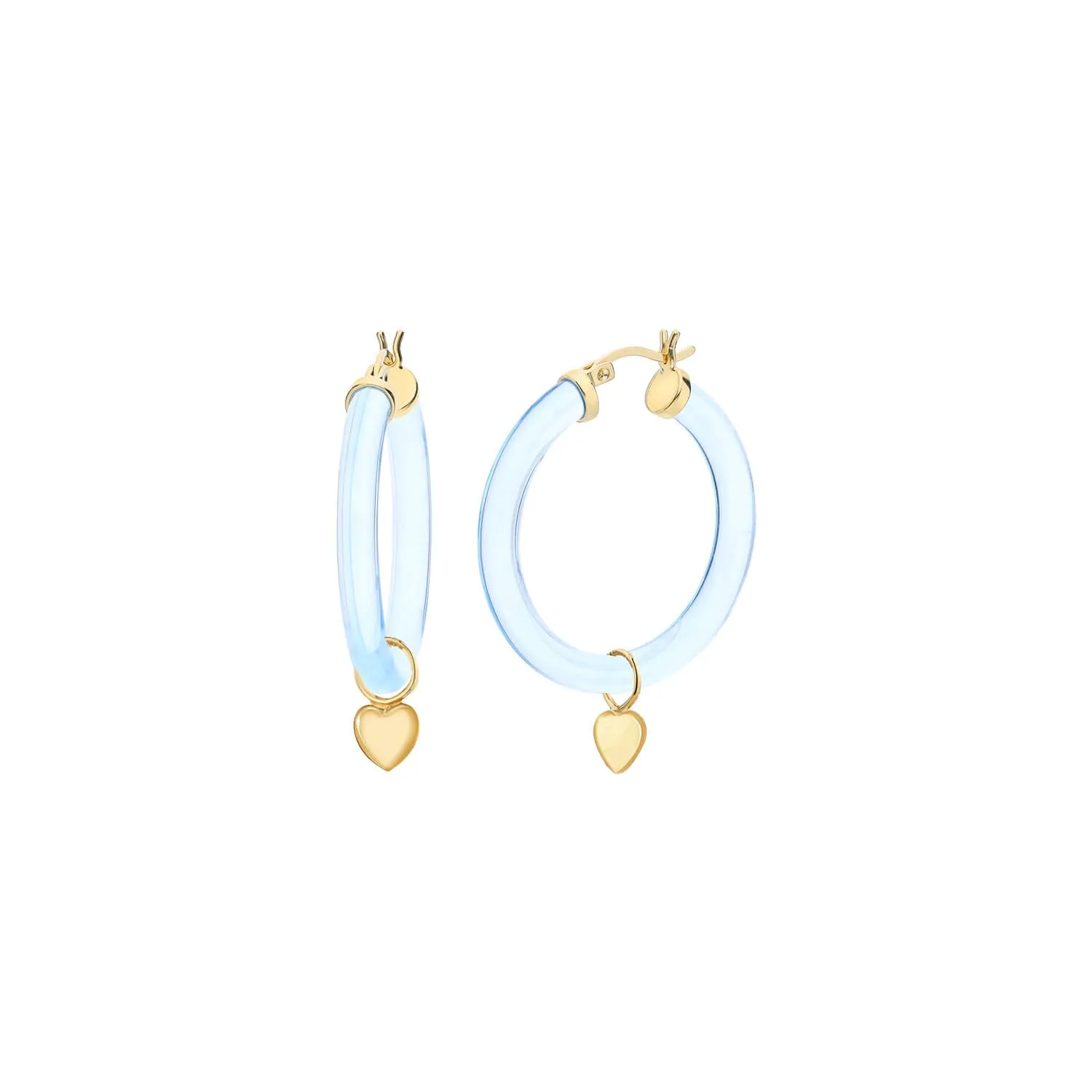 Heart Charm Lucite Hoop Earrings