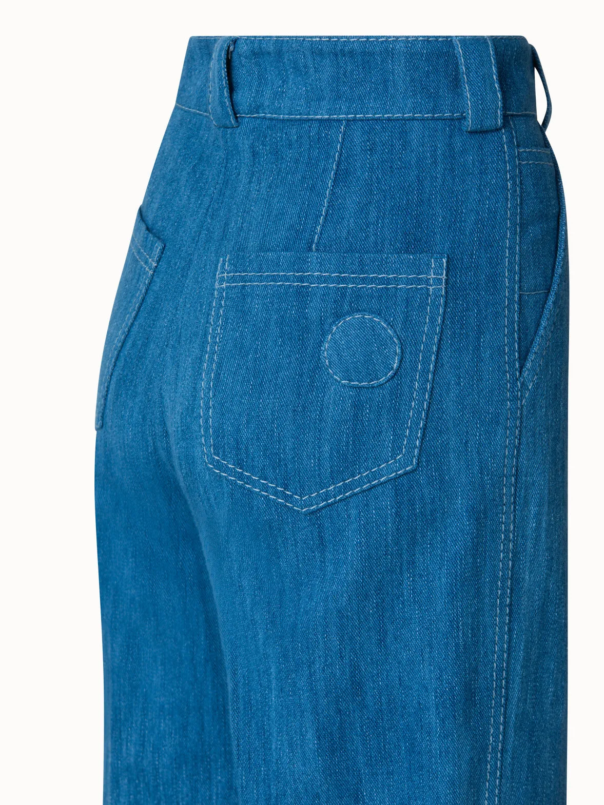 High Waist 7/8 Hose aus Stretch Denim