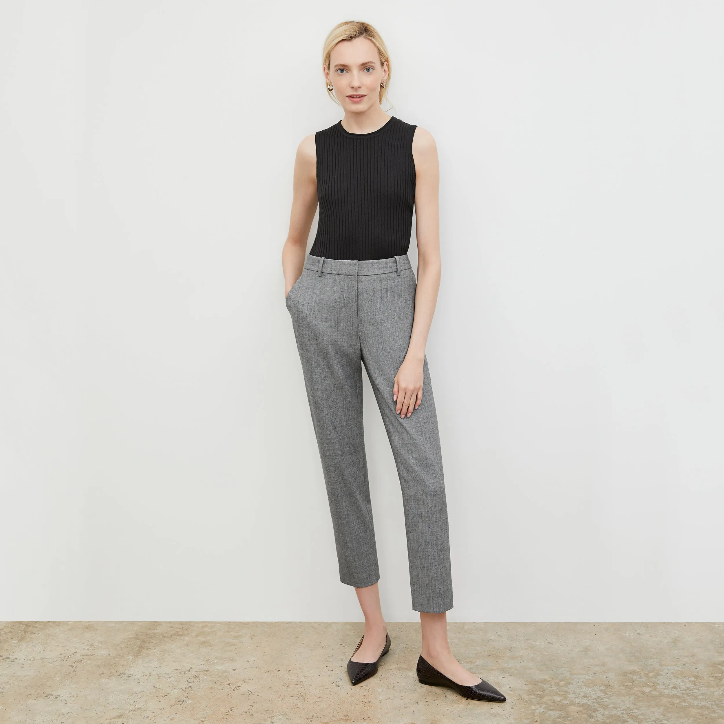 Mejia Pant - Sharkskin :: Black / White