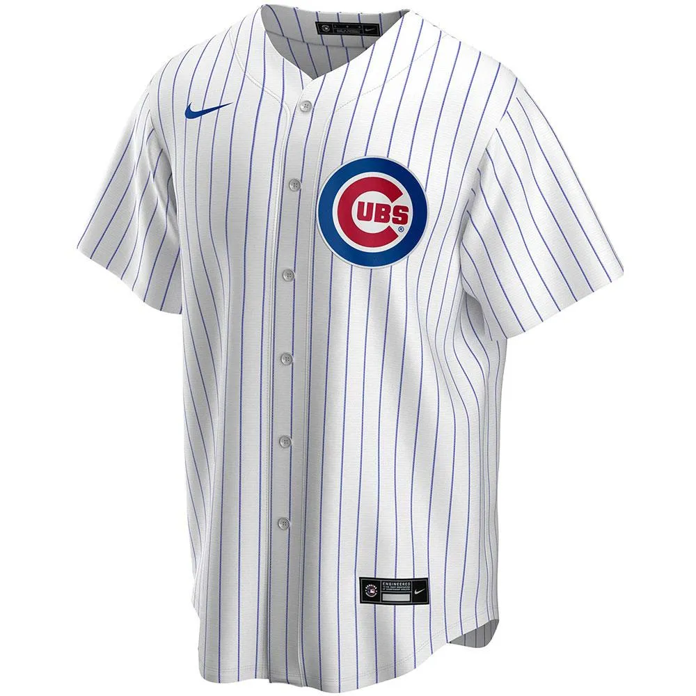 Mens Chicago Cubs Javy Baez Cool Base Replica Jersey White