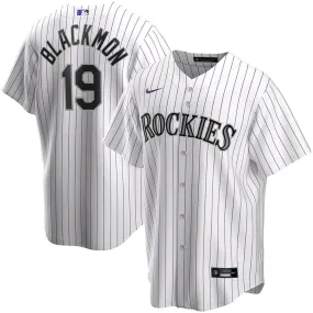 Mens Colorado Rockies Charlie Blackmon Cool Base Replica Jersey White