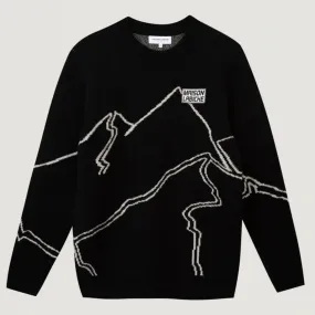 "Mountain" Pronteau Wool Sweater (Black Off White)