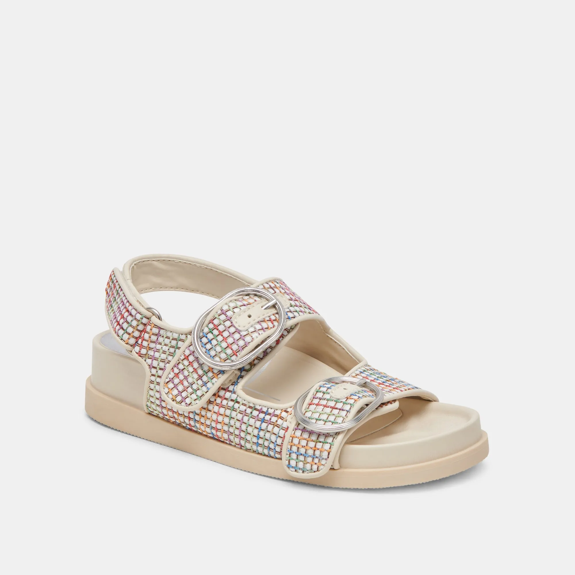 STARLA PRIDE SANDALS WHITE MULTI RAFFIA