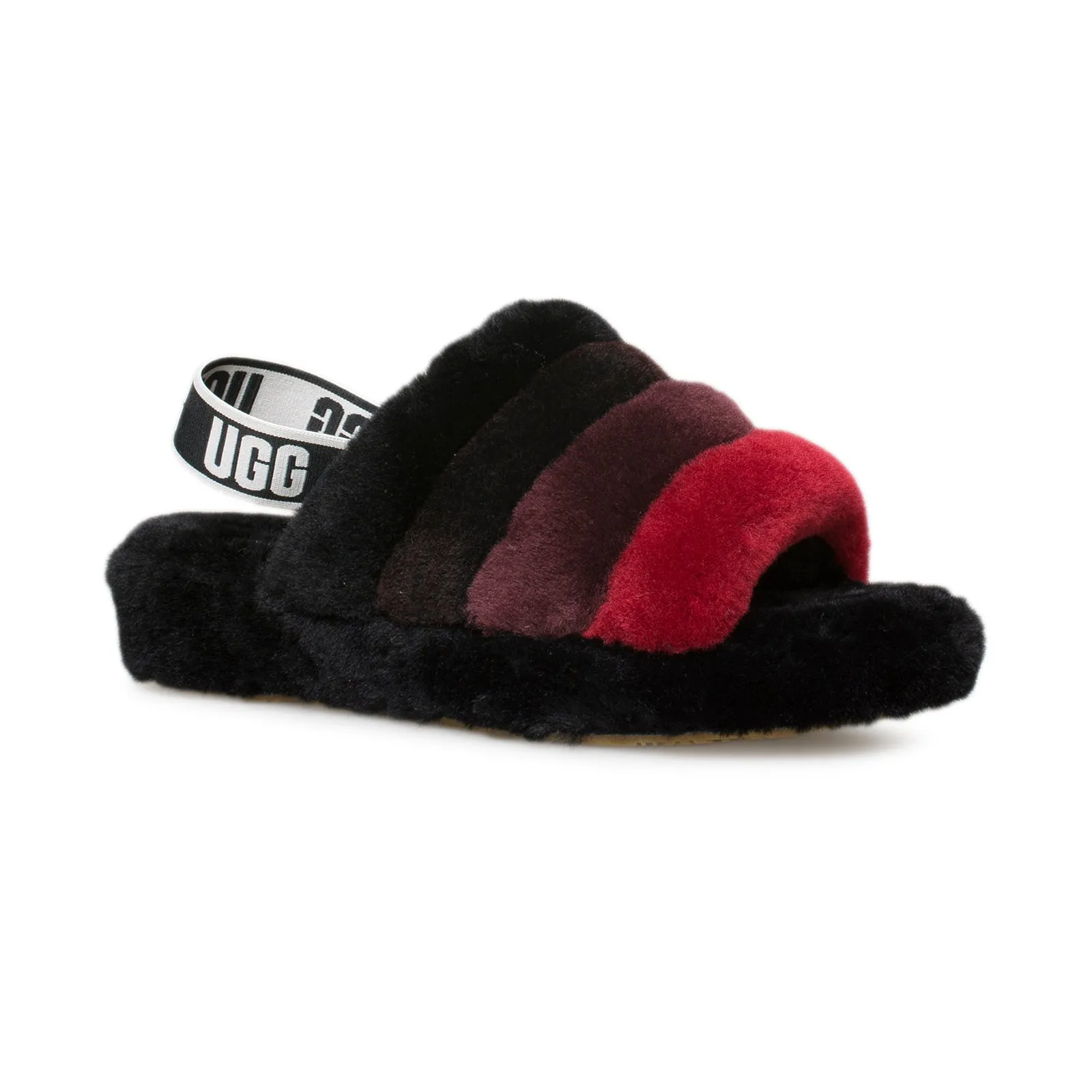 UGG Fluff Yeah Black Multi Slippers - Women's