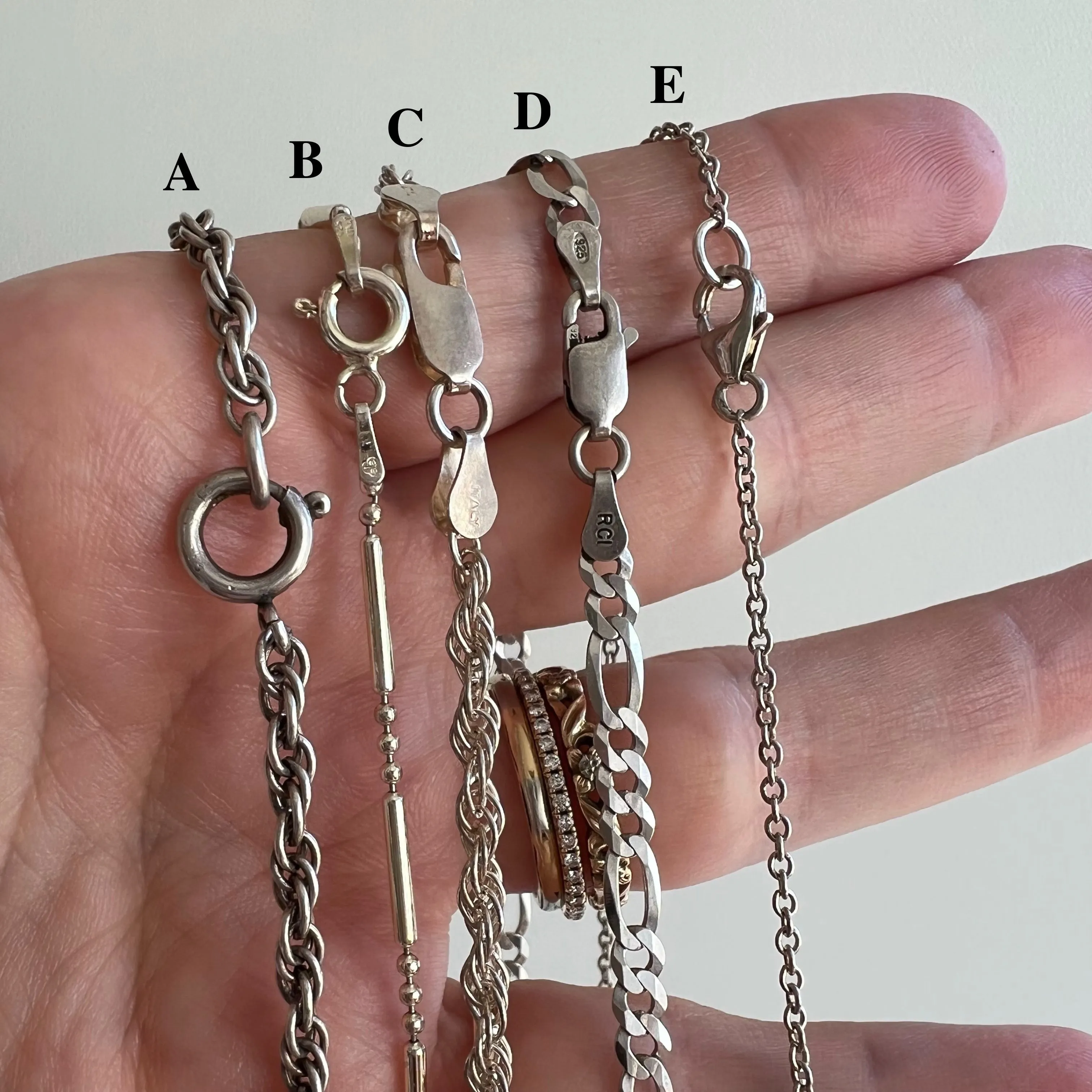 V I N T A G E // sterling silver longer 24- 28 pendant chains by price / $88 each