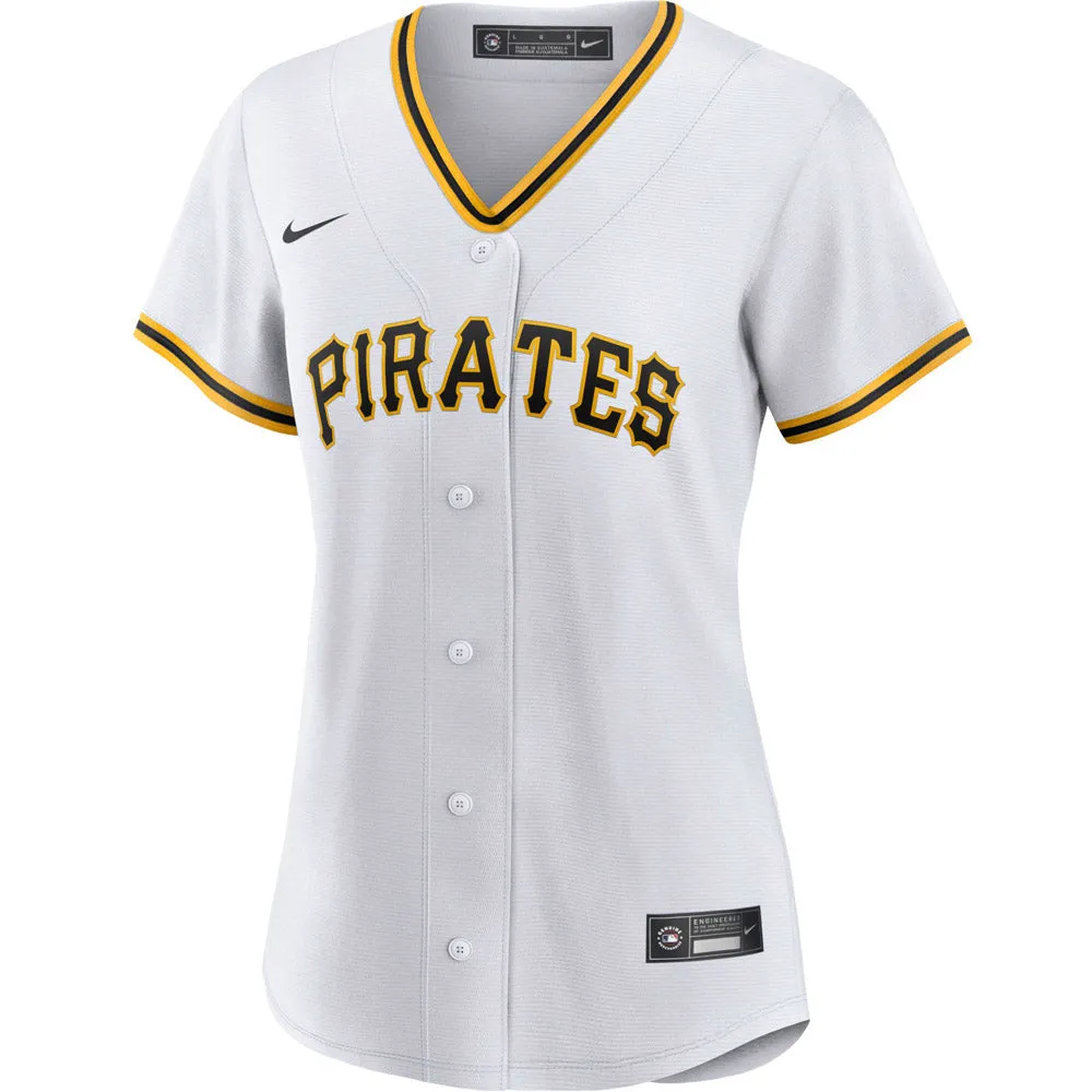 Women's Pittsburgh Pirates Ke’Bryan Hayes Cool Base Replica Home Jersey - White