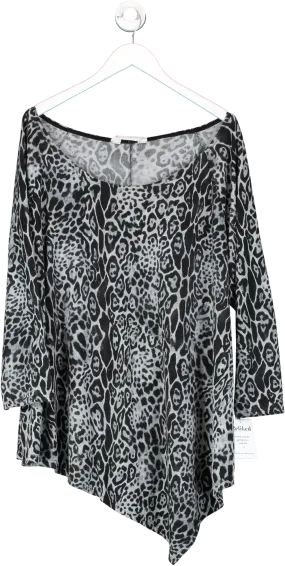 Yours Black Curve Leopard Print Soft Touch Top UK 26-28