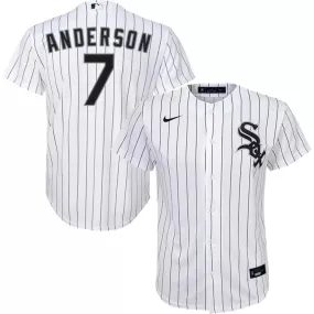 Youth Chicago White Sox Tim Anderson Cool Base Replica Jersey White