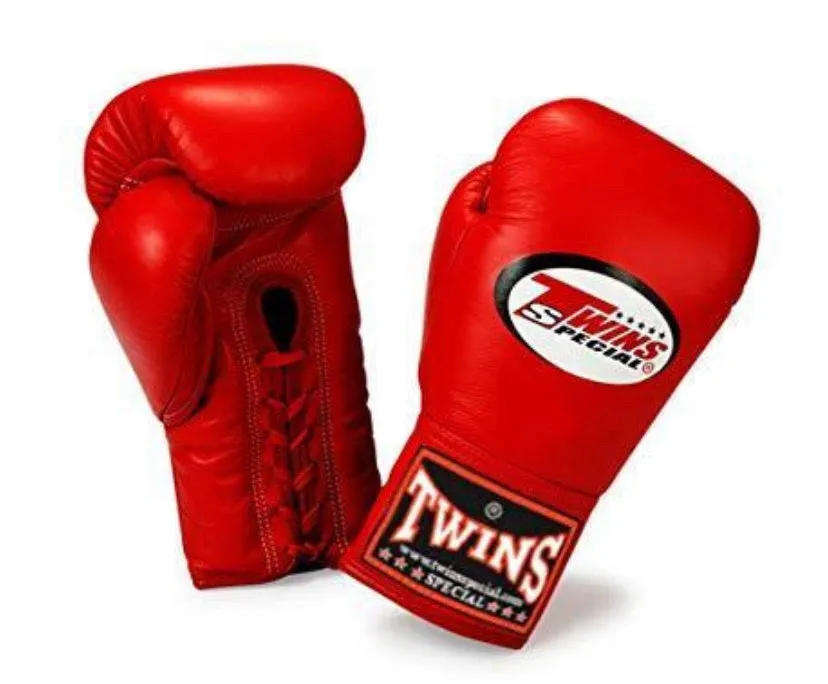 泰拳拳套 Thai Boxing Gloves :TWINS SPECIAL LACE UP BGLL 1 RED